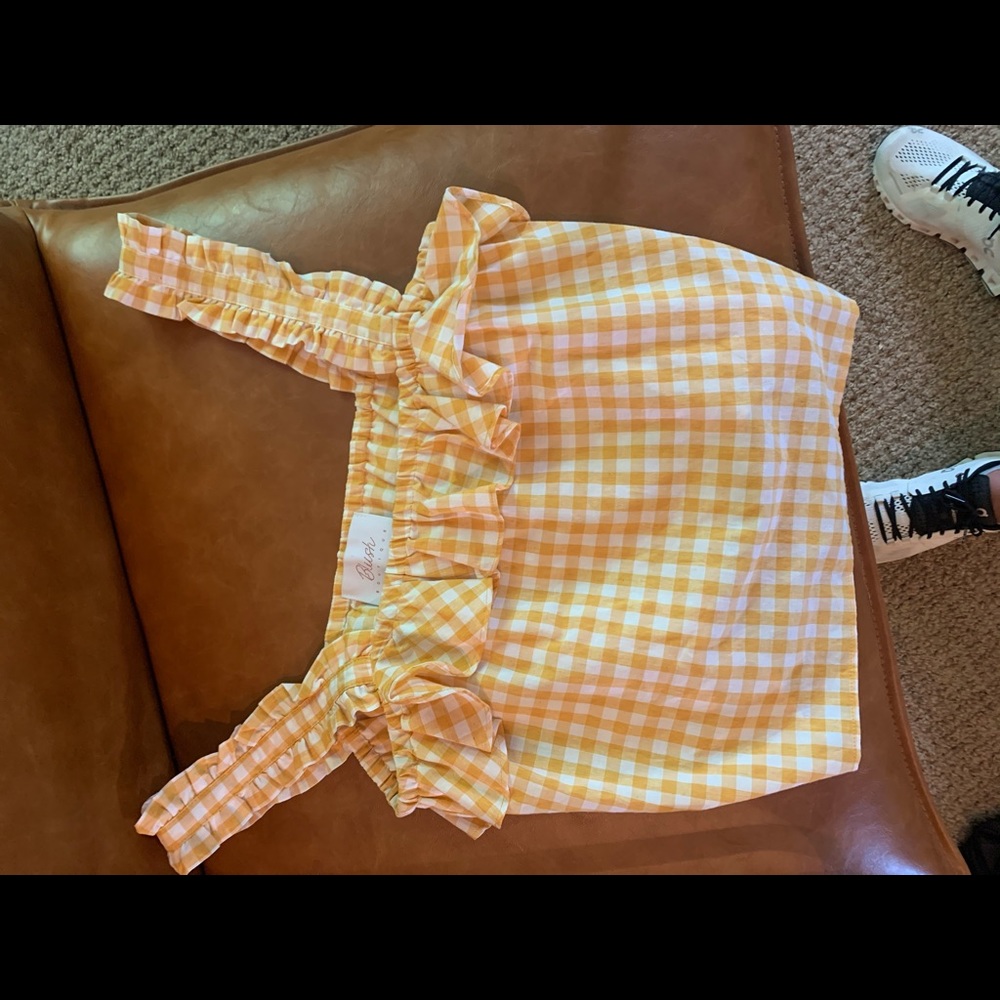 Checked yellow/orange shirt